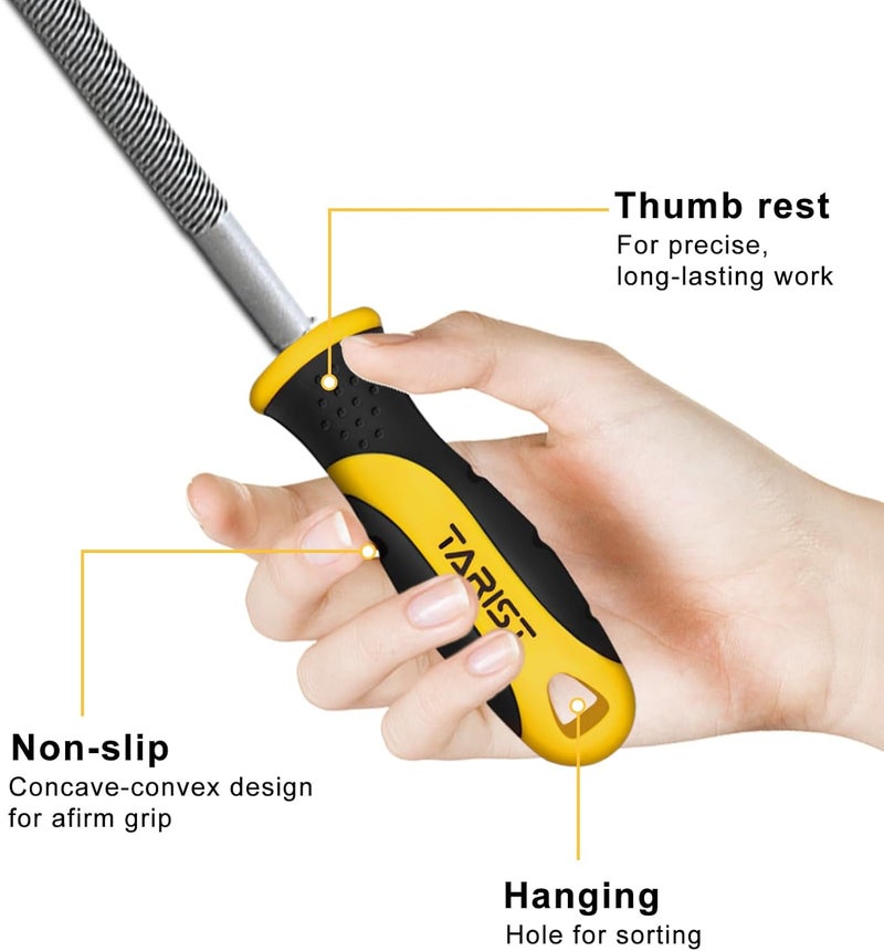 TARIST 10 inch Round Metal File, Professional Carbon Steel rat tail file 3/8 inch, Tool Sharpener for Professionals and DIY - Image 2